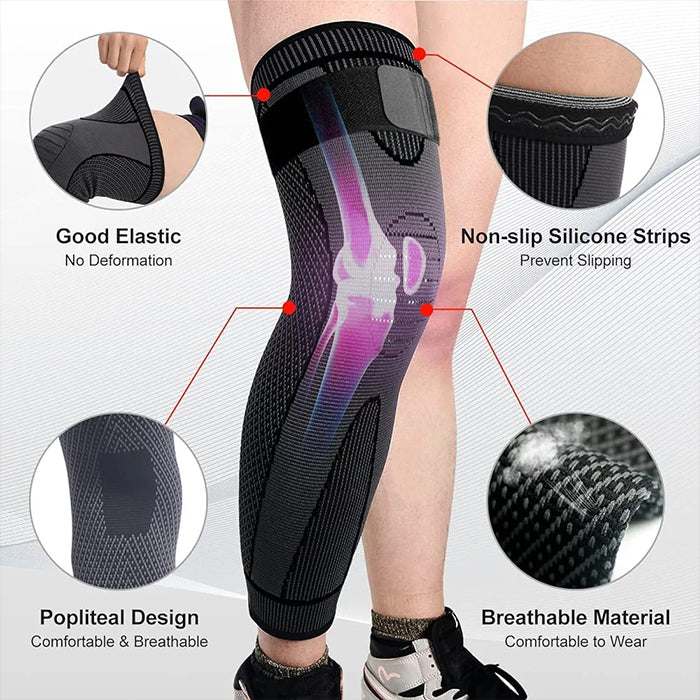 Full Leg Sleeve For Complete Knee Protection Sleeve - Suitable For Hiking, Cycling, Running Sports good elastic