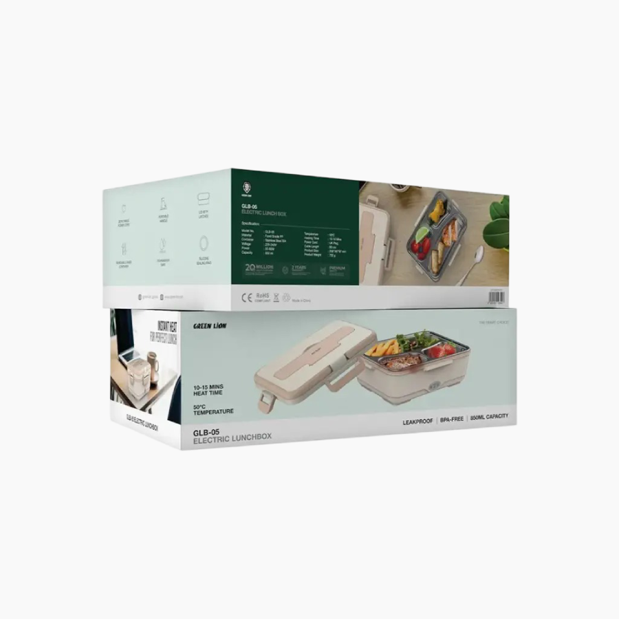 GLB-05 Electric Lunchbox heats food to 50°C in 10-15 minutes, offering 850 ml capacity Detachable Power Cord
