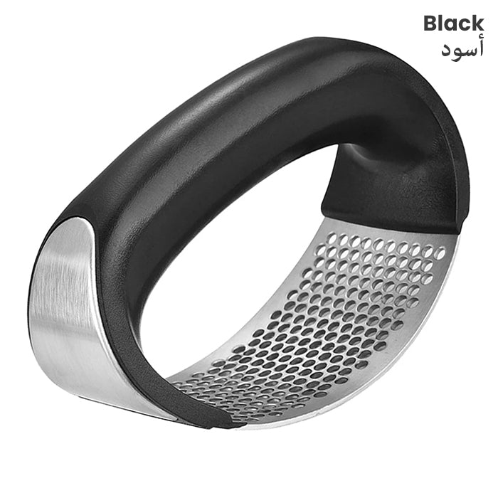 Garlic Press Stainless Steel - Premium Professional Grade Garlic Mincer Black
