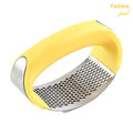 Garlic Press Stainless Steel - Premium Professional Grade Garlic Mincer Yellow