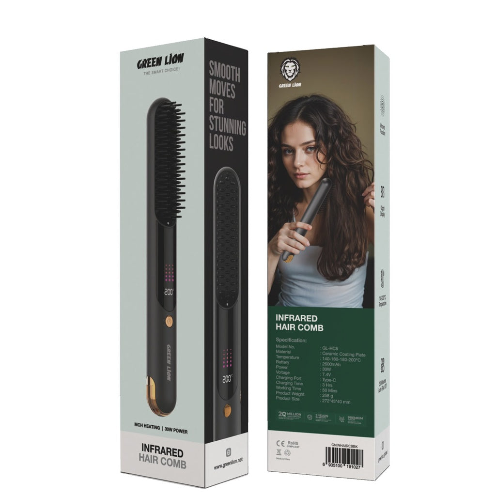 Green Lion Infrared Hair Comb - Black