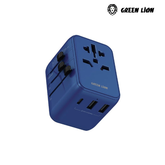 Green Lion 12W Universal Travel Adapter offers multiple ports, 12W output Travel Friendly
