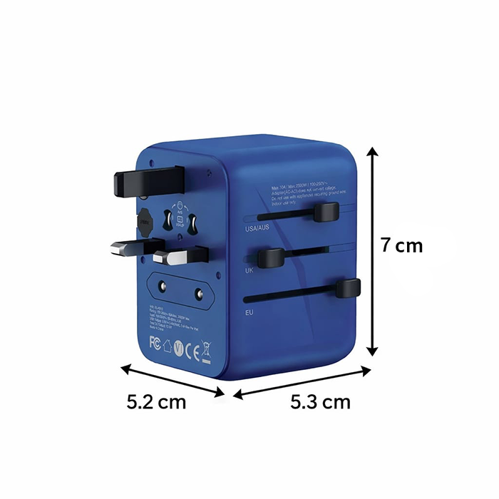 Multi plug travel adapter, a compact multi travel adapter with universal sockets and multiport USB charger Qatar