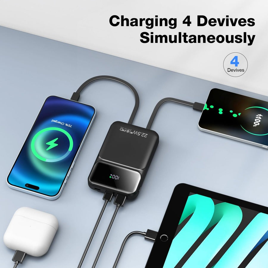  Green Lion 3-in-1 10000mAh Power Bank features wireless fast charging, built-in cables charging 4 device simultaneously