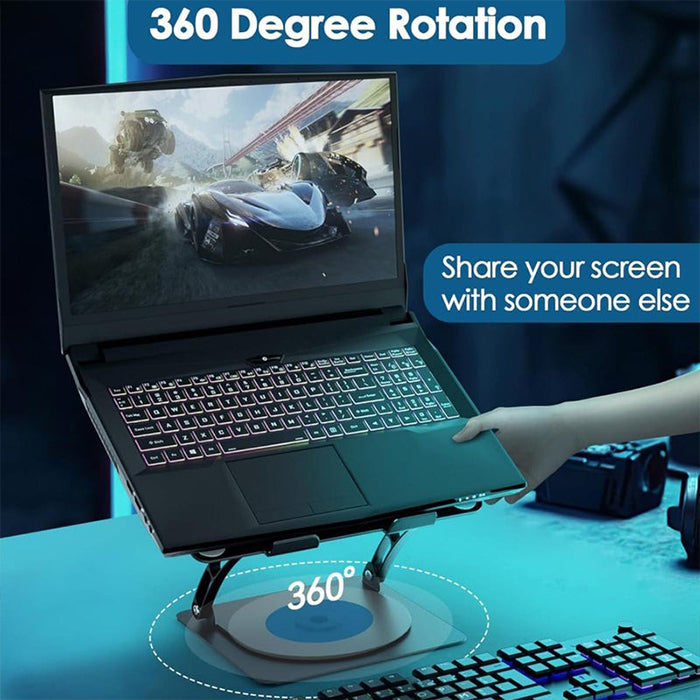 Green Lion Adjustable Laptop Stand With Cooling Fan 360° Rotation
