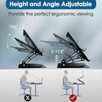 Green Lion Adjustable Laptop Stand With Cooling Fan Foldable Design
