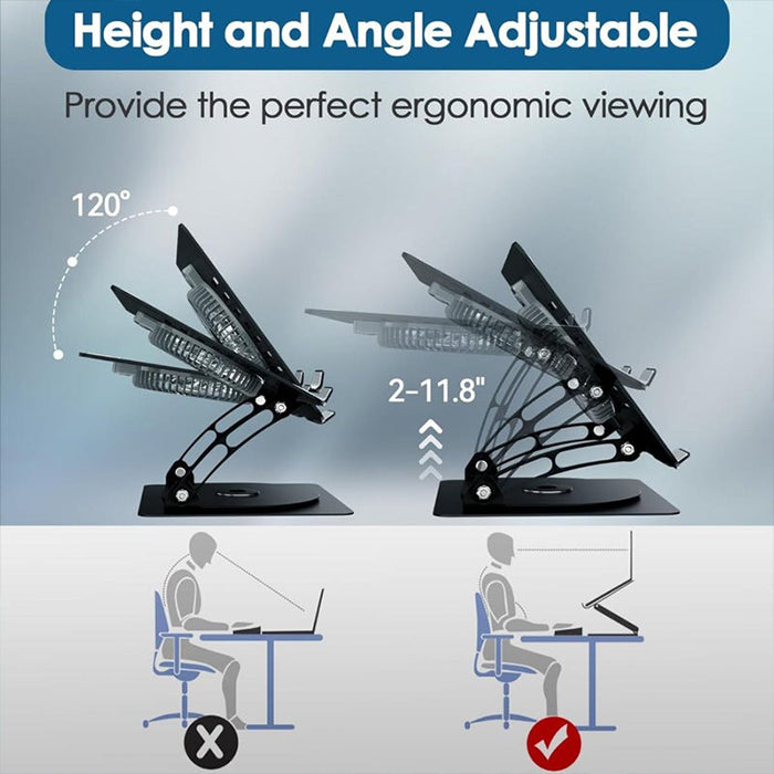 Green Lion Adjustable Laptop Stand With Cooling Fan Foldable Design
