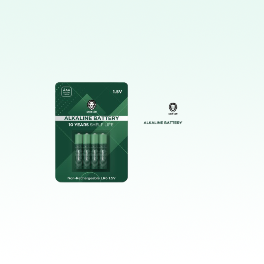 Green Lion Alkaline batteries offer a 10-year shelf life and reliable performance for devices