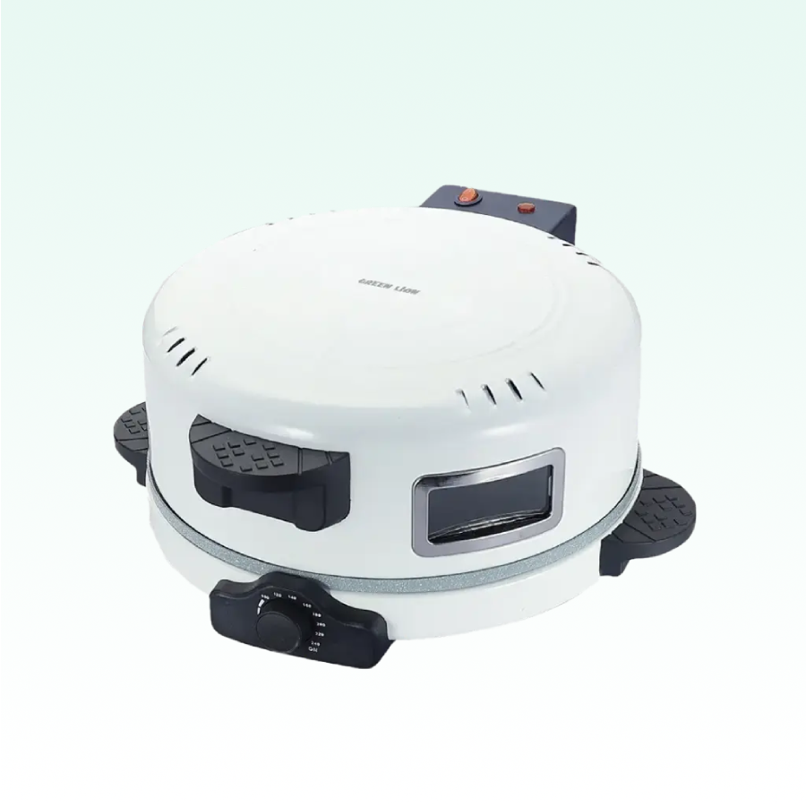 Green Lion Bread Maker with 2100W power, adjustable heat, non-stick plate, silent vent