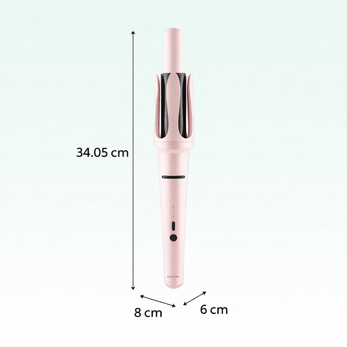 hair curler pink with ceramic barrel and clamp, sleek design for smooth curls, compact Hair Curler for home styling Qatar