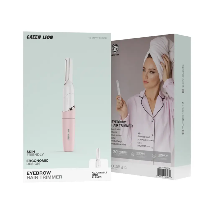Green Lion Eyebrow Trimmer offers precise, skin-friendly grooming with stainless steel blades Ergonomic Design

