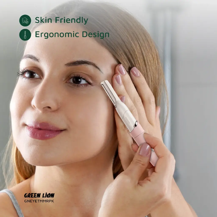 Green Lion Eyebrow Trimmer offers precise, skin-friendly grooming with stainless steel blades Skin Friendly
