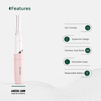 Green Lion Eyebrow Trimmer offers precise, skin-friendly grooming with stainless steel blades features

