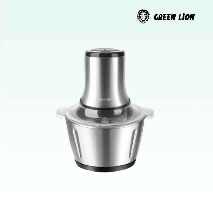 Green Lion Food Grinder features a 500W motor, 3-liter stainless steel bowl, and titanium Homesouq Qatar