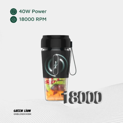 Green Lion G-Blend X Portable Juicer is a 300ml blender with a 40W motor and 6 stainless steel blades 18000 RPM
