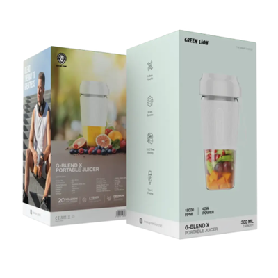Green Lion G-Blend X Portable Juicer is a 300ml blender with a 40W motor and 6 stainless steel blades White