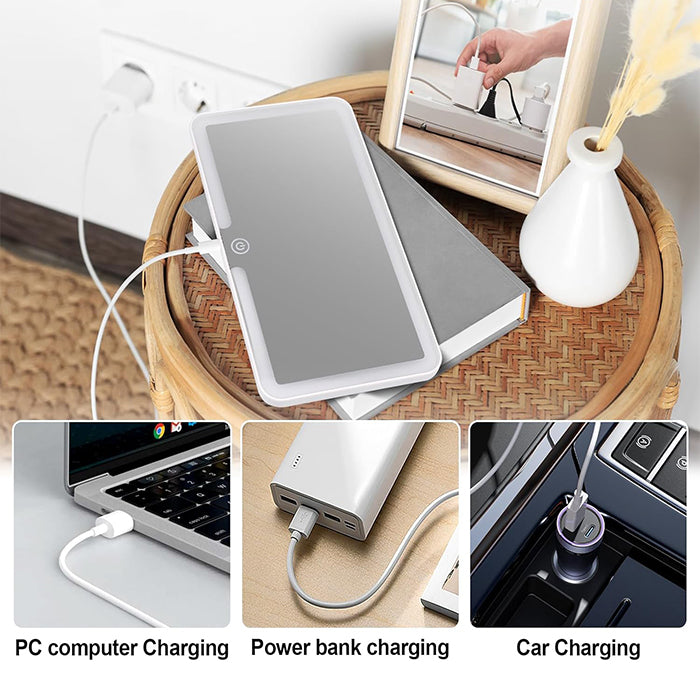 Green Lion GMR-48 Car Makeup Mirror is your ideal beauty companion on the go 3-Mode Lights
