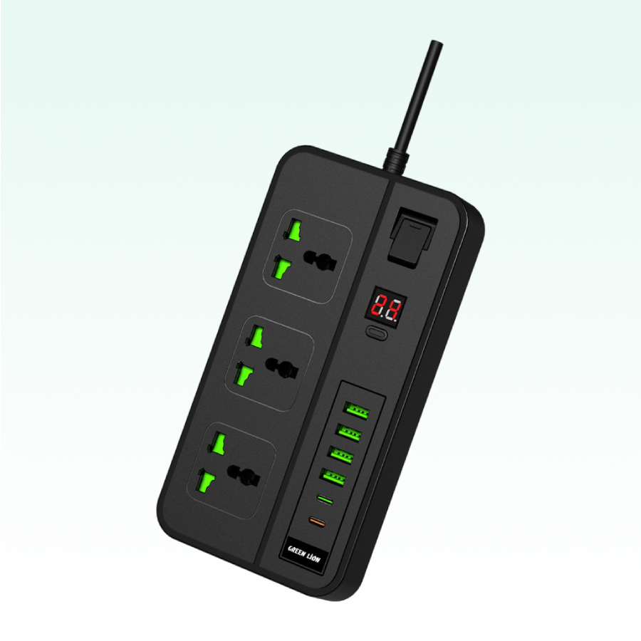 Green Lion GS-150 Power Socket offers 3000W capacity, 3 standard sockets, and 6 USB
