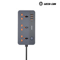Green Lion GS-200 Power Socket. Featuring 3 universal sockets, 3 USB-A ports (15W total), and a 20W PD USB-C port