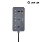 Green Lion GS-200 Power Socket. Featuring 3 universal sockets, 3 USB-A ports (15W total), and a 20W PD USB-C port