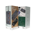 Green Lion GS-200 Power Socket. Featuring 3 universal sockets, 3 USB-A ports Flame Retardant
