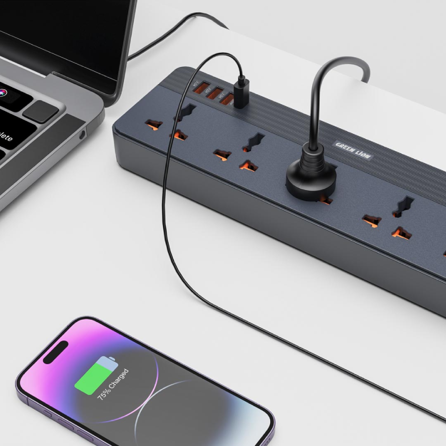 Green Lion GS-250 Power Socket 2500W - Black durable
