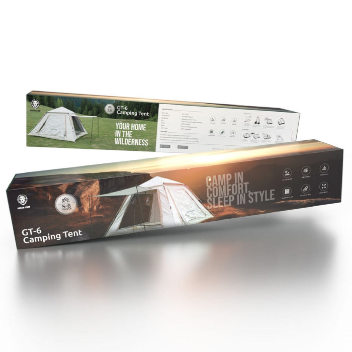 Green Lion GT Camping Tent with Ventilated Mesh, UV Protection, Waterproof Wind Resistance Large Space

