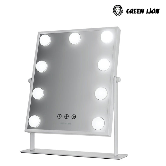 Green Lion Glam Shine Makeup Mirror 12 LED Lights Warm, Cool and Natural Light Settings
