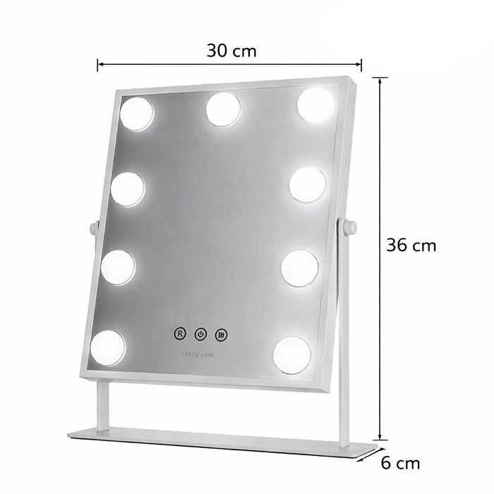 Mirror with LED lights vanity mirror makeup LED featuring 9 LED lights for bright, adjustable makeup viewing Qatar