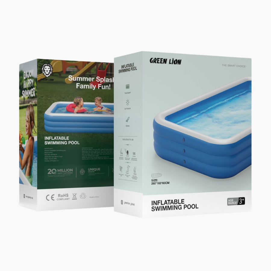 Green Lion Inflatable Small Swimming Pool - Blue- big