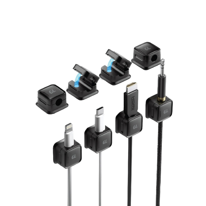 Green Lion Magnetic Clip Cable Organizer – Strong Adhesive, Durable ABS Build Automatic Closing
