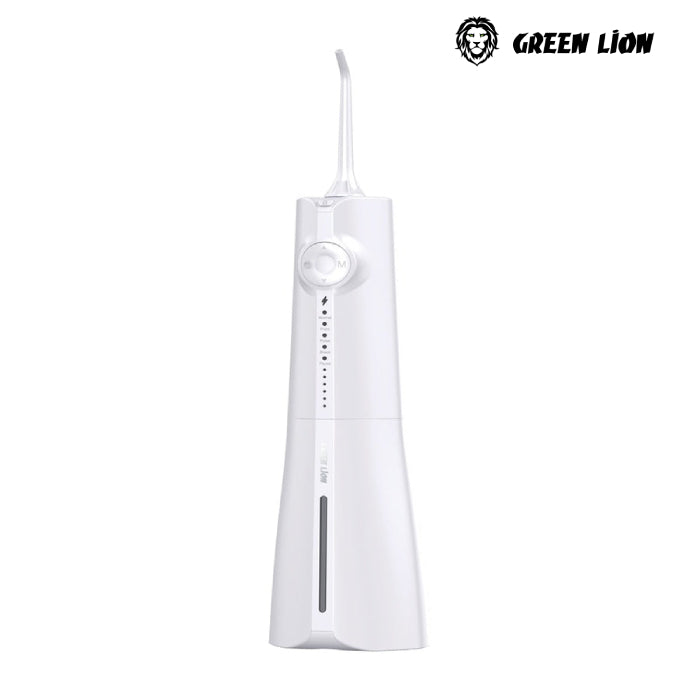 Green Lion Portable Oral Irrigator uses water and UV light for cleaning White