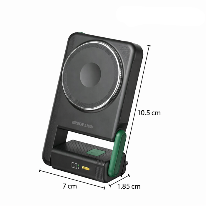 Slim wireless power bank with magsafe magnetic attachment charging smartphone on the go Qatar