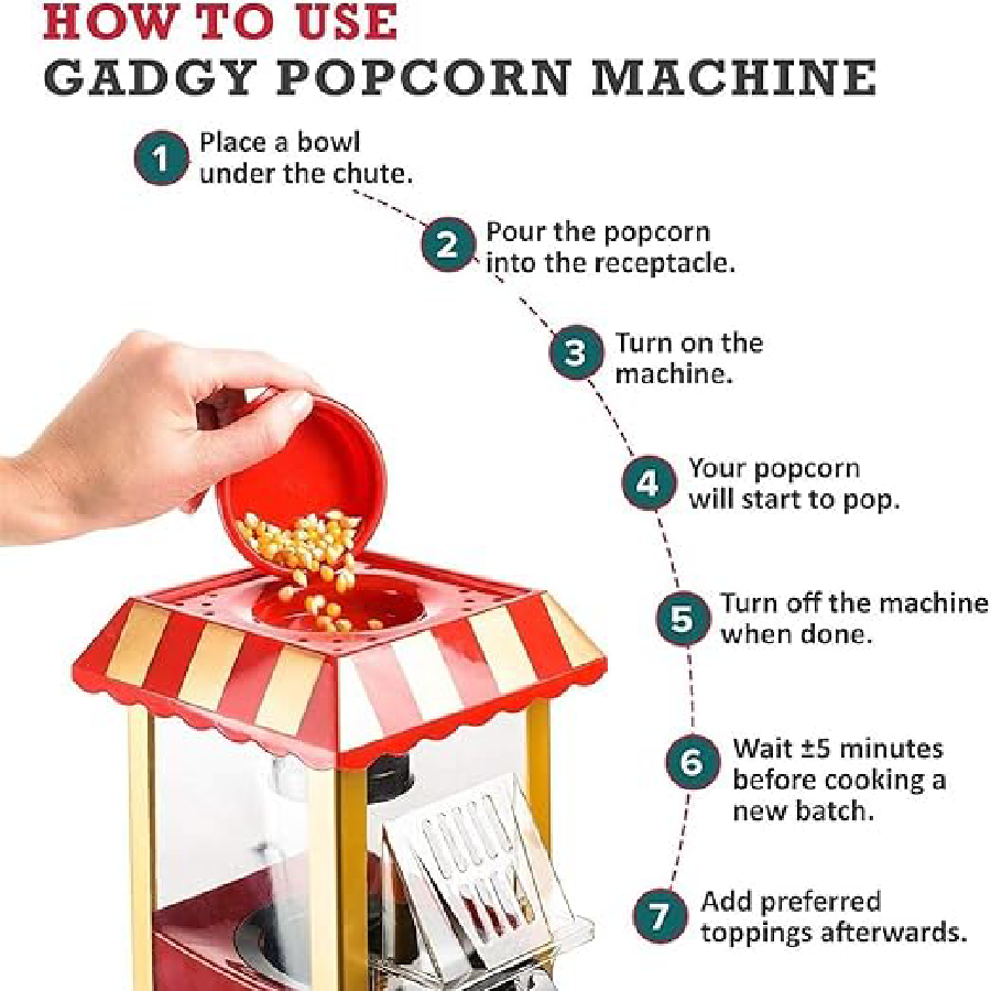 Green Lion Vintage Popcorn Maker pops popcorn efficiently with hot air technology Aluminum Cup
