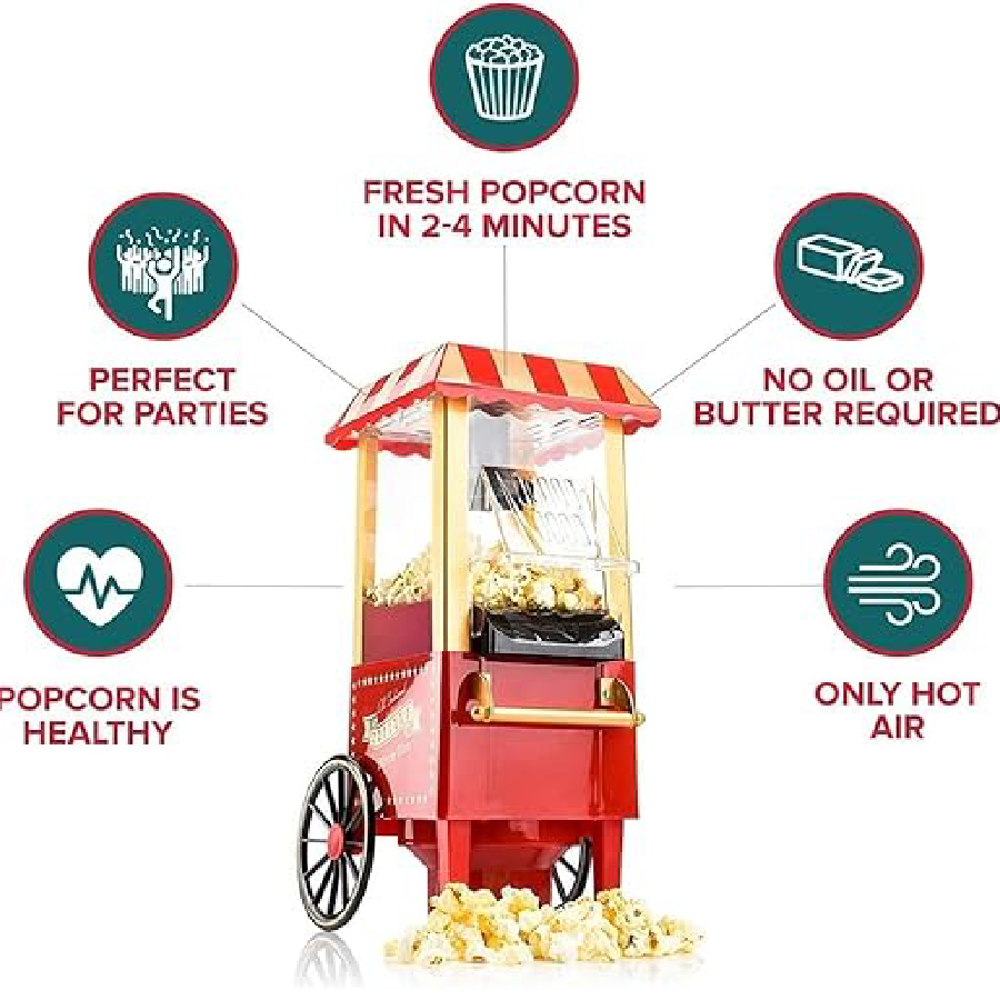 Green Lion Vintage Popcorn Maker pops popcorn efficiently with hot air technology Measuring Spoon
