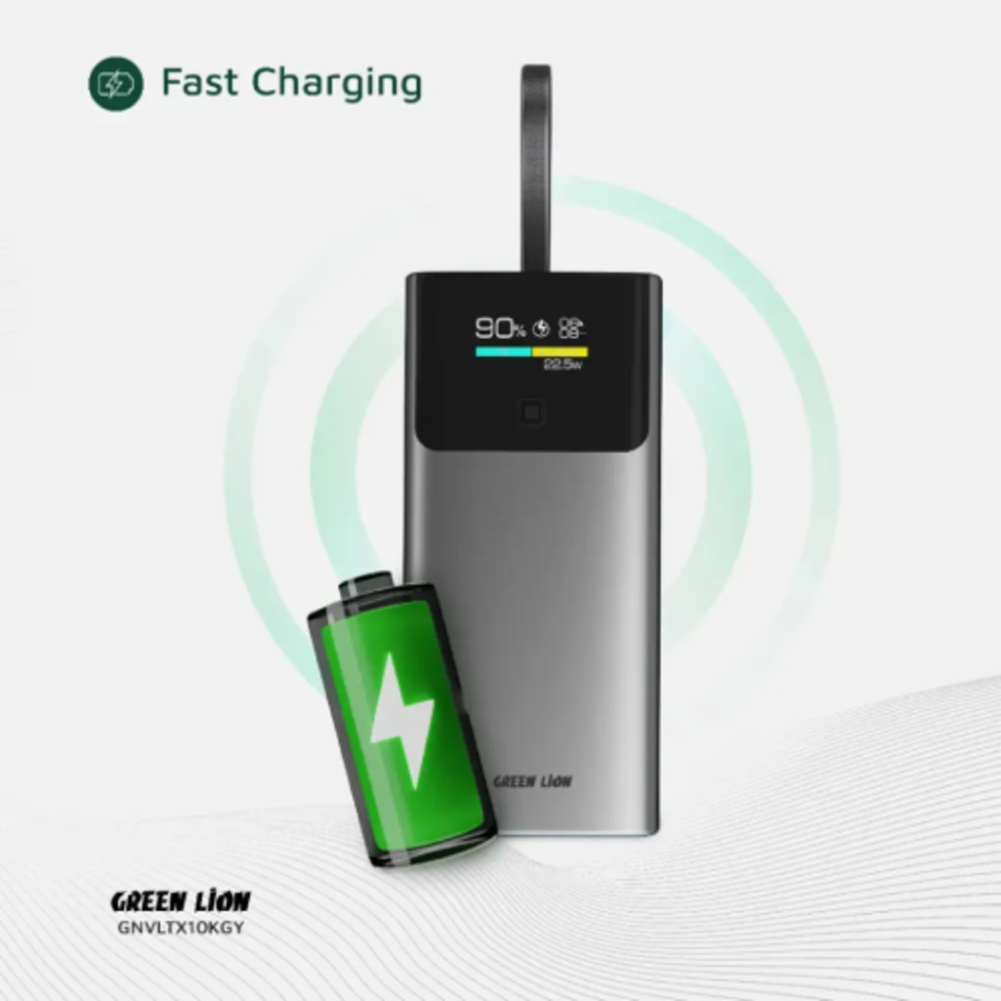 Green Lion Voltix 10000mAh Power Bank offers fast PD20W and 22.5W charging in a slim design fast charging
