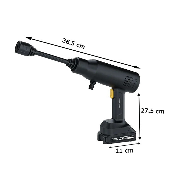 Green Lion cordless pressure wash gun for efficient car wash use – Dimensions Homesouq Qatar