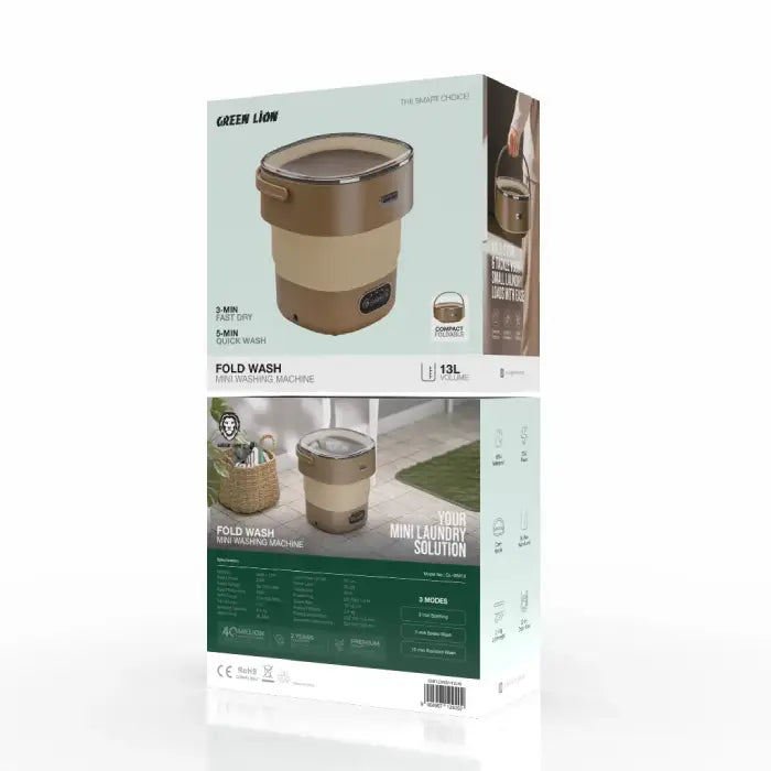 mini portable washing machine Green Lion retail box packaging product details Homesouq Qatar