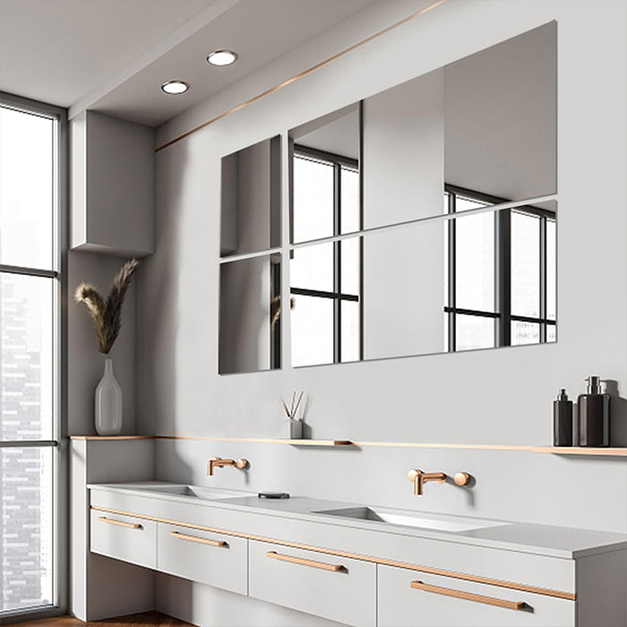 HD Self-Adhesive Acrylic Mirror Tiles - DIY Non-Glass Wall Sticker Mirrors Sheets materials Durable