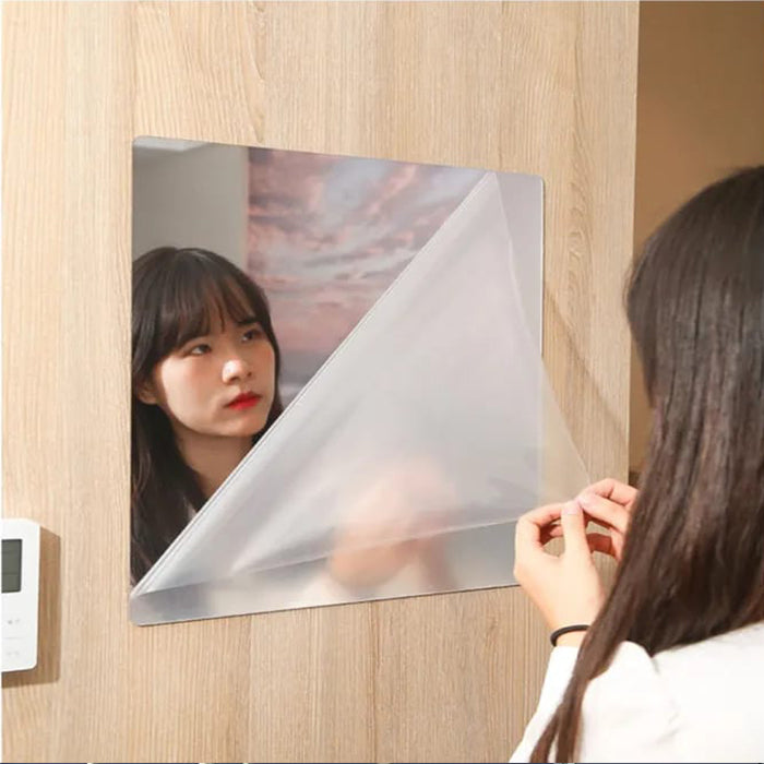 HD Self-Adhesive Acrylic Mirror Tiles - DIY Non-Glass Wall Sticker Mirrors Sheets materials Square