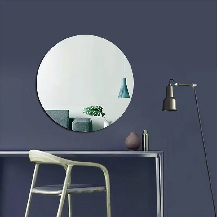 HD Self-Adhesive Acrylic Mirror Tiles - DIY Non-Glass Wall Sticker Mirrors Sheets materials round