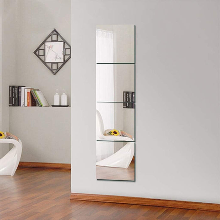 HD Self-Adhesive Acrylic Mirror Tiles - DIY Non-Glass Wall Sticker Mirrors Sheets materials square types