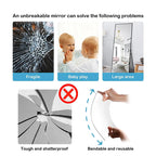 HD Self-Adhesive Acrylic Mirror Tiles - DIY Non-Glass Wall Sticker Mirrors Sheets unbreakable