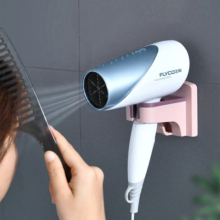 Hair Dryer Holder Hair Blow Dryer Rack Adhesive with Sticker For Bathroom, Wall Mounted Organizer strong