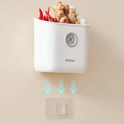 Hanging Basket Garlic Keeper, Spice Space Saving Wall Mount Organizer Bottom holes