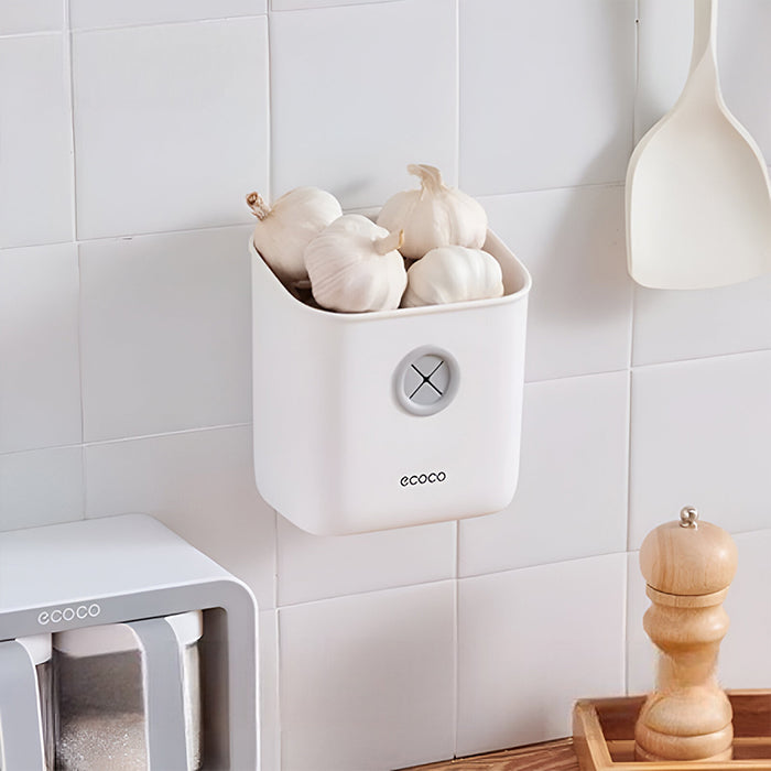 Hanging Basket Garlic Keeper, Spice Space Saving Wall Mount Organizer durable