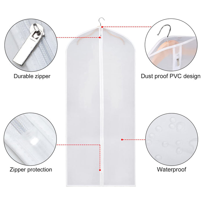 Hanging Clothes Bag Hanging Garment Bags Clear Suit Bag with Full Zipper waterproof