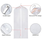 Hanging Clothes Bag Hanging Garment Bags Clear Suit Bag with Full Zipper waterproof