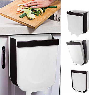 Hanging Trash Can for Kitchen Cabinet Door Wall Mounted Folding Waste Bin Excellent Quality