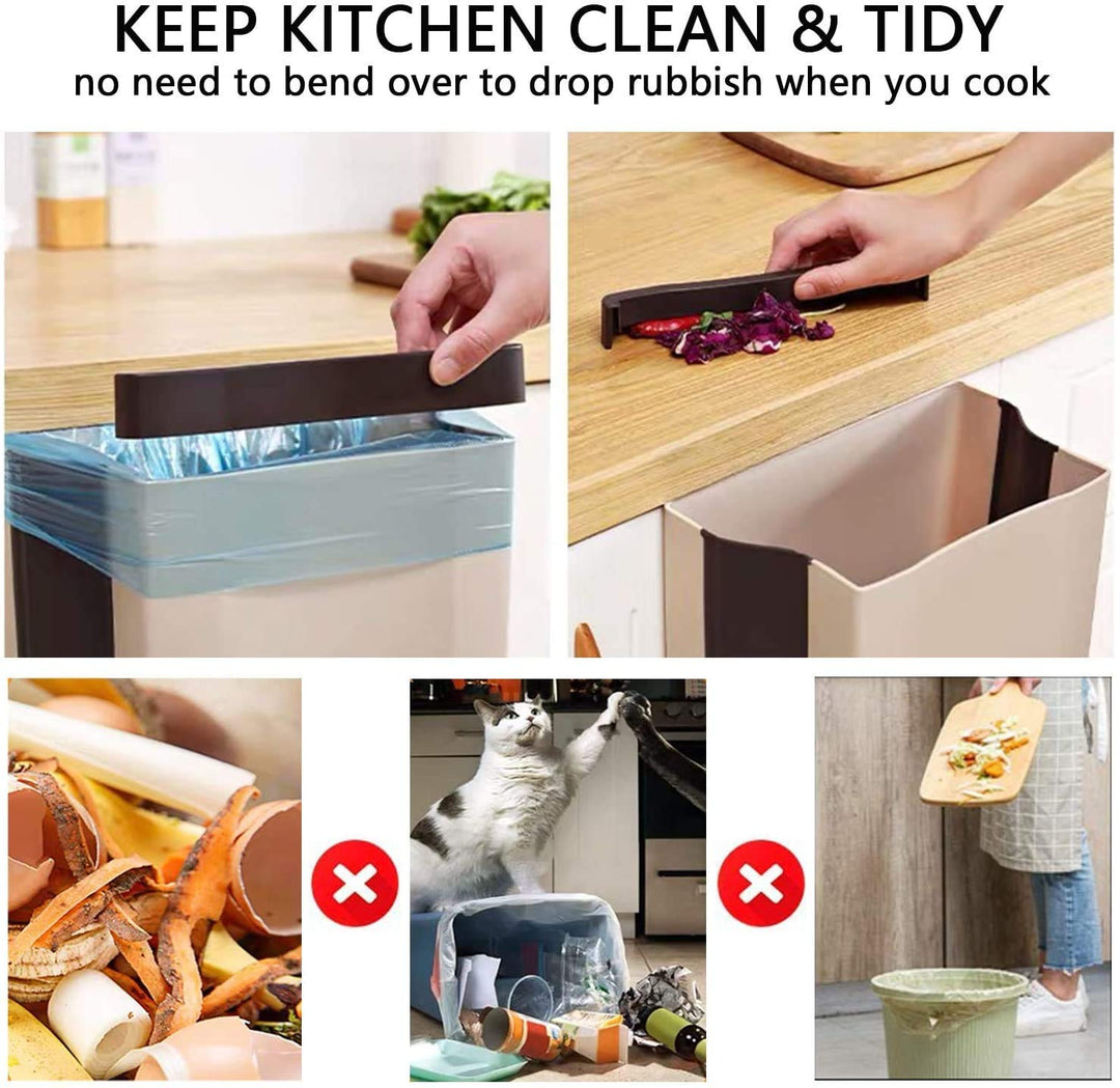 Hanging Trash Can for Kitchen Cabinet Door Wall Mounted Folding Waste Bin keep kitchen clean and tidy